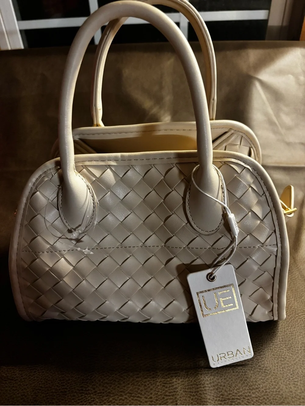 Urban Expressions Cream Woven Mini Satchel
